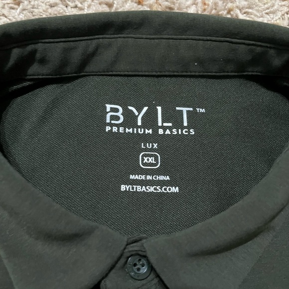 BYLT Premium Basics Lux Army Hunter Green Short Sleeve Polo Shirt Size XXL - Picture 2 of 6